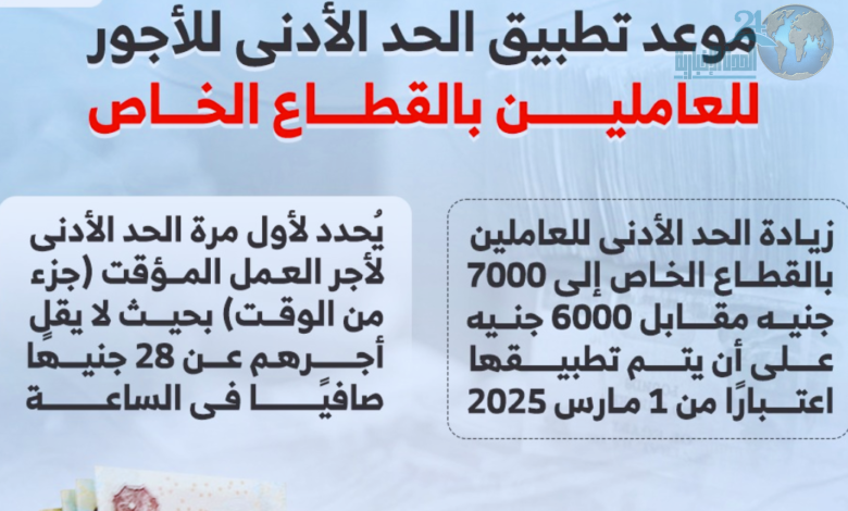 زيادة تاريخية في الحد الأدنى للأجور للعاملين بالقطاع الخاص تبدأ مارس 2025! 